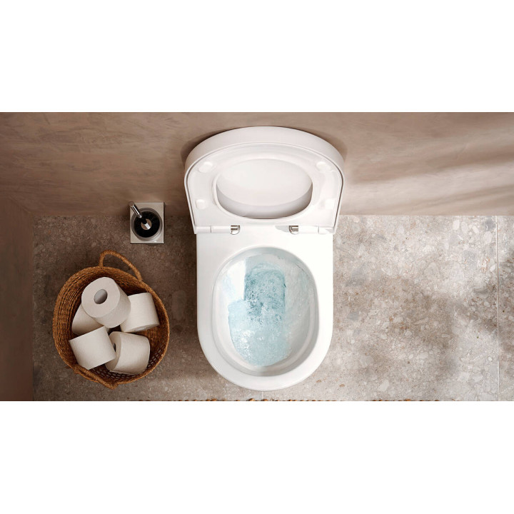 HG EluPura Q Miska kompaktowa WC 640, przyścienna, odpływ poziomy/pionowy, AquaFall Flush, HygieneEffect, Biały