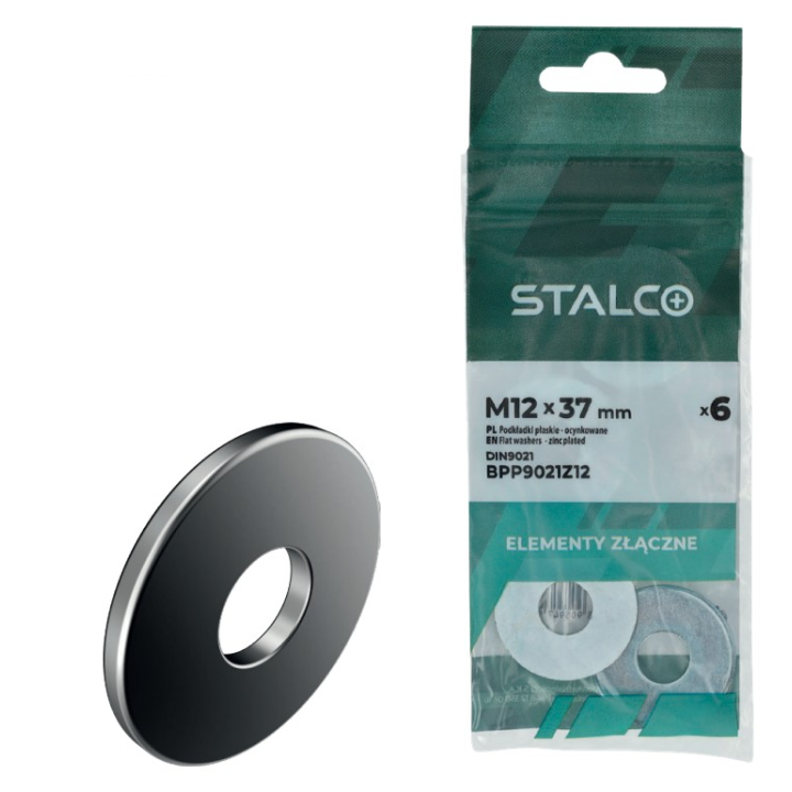 Podkładka płaska poszerzana DIN 9021 ocynk 12 mm M12 Stalco