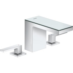 Axor MyEdition 3-otworowa bateria umywalkowa 110 z kompletem odpływowym Push-Open, Chrom/Lustrzane Szkło