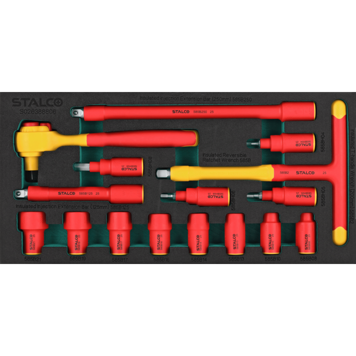 Zestaw kluczy nasadowych 1000 V 3/8" 16 el. Stalco