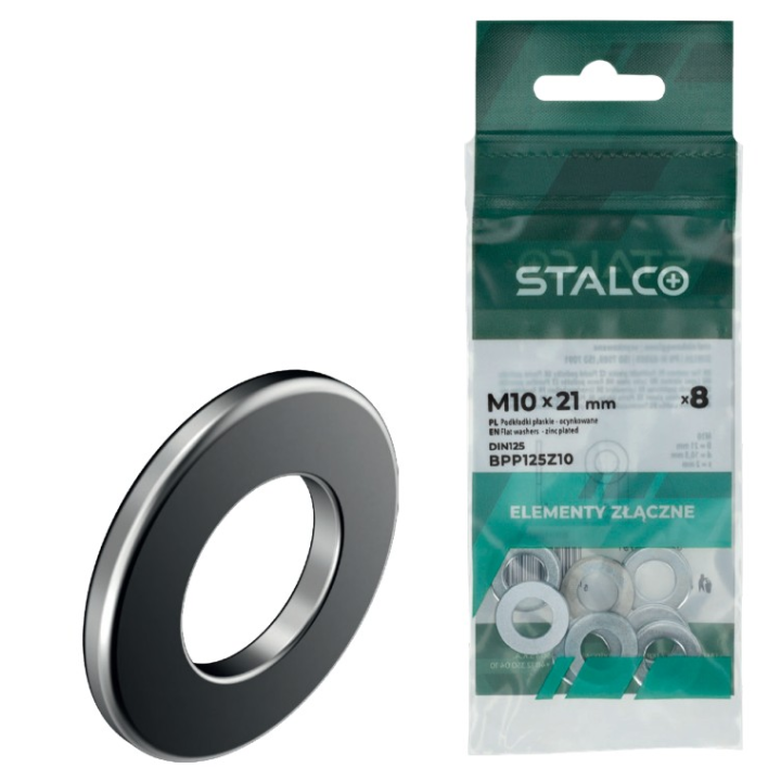 Podkładka płaska DIN 125 ocynk 16 mm M16 w worku Stalco