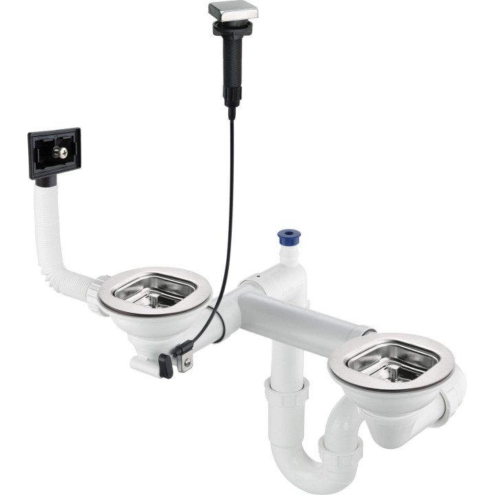 SYFON DO ZLEWOZMYWAKA STALOWEGO 1.5- I 2-KOMOROWEGO STAL ZXY 9920