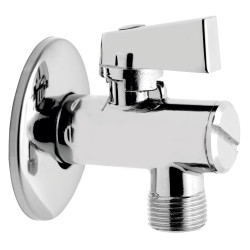 Zawór kulowy kątowy z rozetą i filtrem, z metalowym uchwytem 1-2" X 3-8"