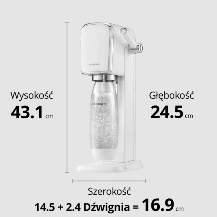Saturator do wody gazowanej SodaStream Art - Biały zestaw