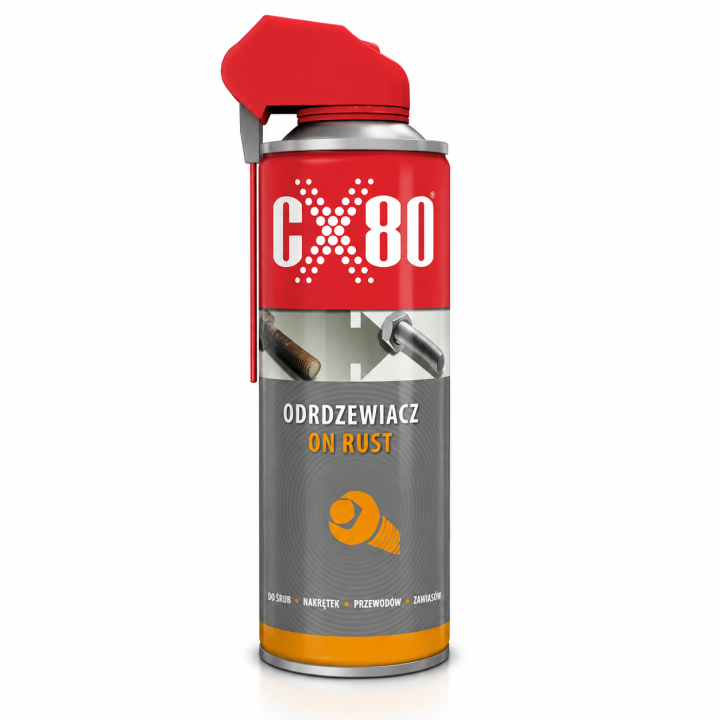 Odrdzewiacz 500ml DUO-SPRAY ON RUST z aplikatorem CX80