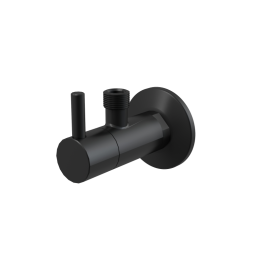 Zawór kątowy 1/2"×3/8" z filtrem, czarny MAT, metalowy - montaż