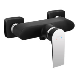 ALGEO SQUARE BATERIA NATRYSKOWA BEZ ZESTAWU NATRYSKOWEGO, CZARNY / CHROM