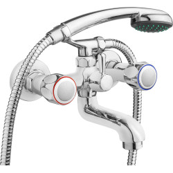 Bateria wannowa z zestawem prysznicowym stała chrom teno BON 011D