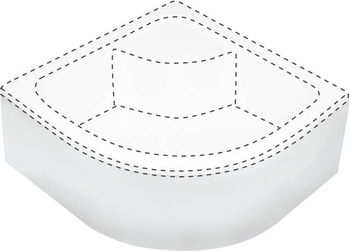 Osłona brodzika półokrągła 80x80 cm biały KTD 042O