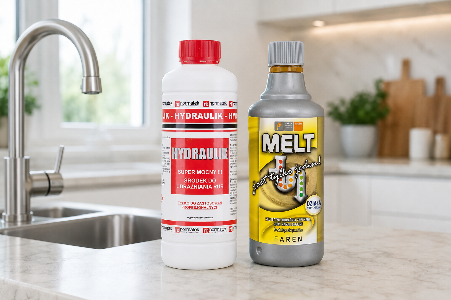Melt czy Hydraulik? Porównanie mocnych płynów do udrażniania rur