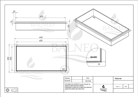 WALL-BOX NO RIM - Półka wnękowa bezramkowa INOX 60x30x10 cm