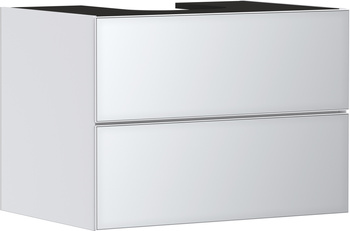 HG Xevolos E Szafka pod szlifowaną umywalkę wpuszczaną w blat/nablatową z 2 szufladami 780/550, Biały Matowy, Kolor frontu: Biały Metaliczny