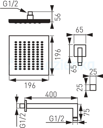 Deszczownica kwadratowa NPT04 Ferro Quadro