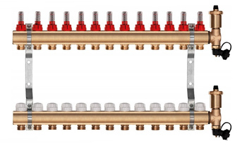 Rozdzielacz mosiężny do ogrzewania podłogowego podłogówki 13 sekcji