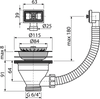 Zestaw odpływowo-przelewowy 6/4", sitko nierdzewne DN115