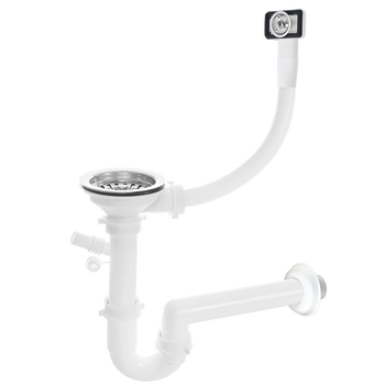 Syfon 3,5" z przelewem do zlewozmywaka 1-komorowego