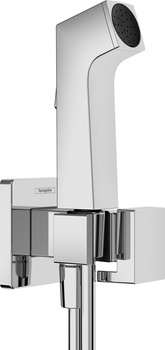 HG Bidetowa główka prysznicowa Bidette 1 jet E EcoSmart dla wody zimnej z uchwytem i wężem prysznicowym 125 cm, Chrom