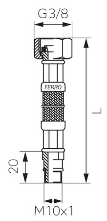 Wąż przyłączeniowy do baterii L-30 cm M10 x 3-8 krótki