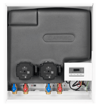 Zestaw separacyjny PrimoBox AHB 622 w szafce, 2 pompy Grundfos UPM3 Auto, zawór temperaturowy ATV 213 (45°C)