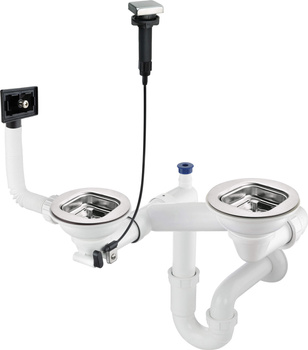 Syfon do zlewozmywaka stalowego 1.5- i 2-komorowego stal ZXY 9920