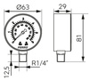 Manometr 63 mm 1-4" radialny 0-6 bar