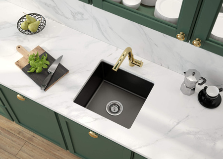 Zlewozmywak ceramiczny 1-komorowy szary stal ZCB 3103