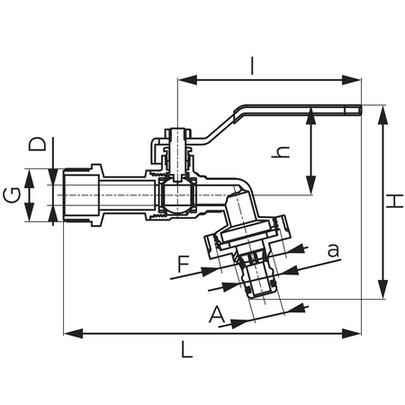 Zawór kulowy czerpalny z plastikowym szykbozłączem, 3-4", F-Comfort