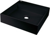Umywalka granitowa nablatowa z miejscem na baterię - 400x400 mm nero CQR NU4S