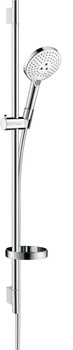 HG Raindance Select S Zestaw prysznicowy 120 3jet z drążkiem 90 cm i mydelniczką, Biały/Chrom