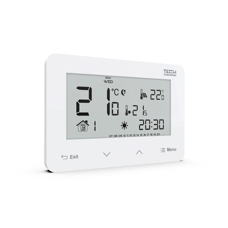 Bezprzewodowy regulator pokojowy dwustanowy (panel przedni ze szkła) ST-293z v2 biały