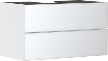 HG Xevolos E Szafka pod szlifowaną umywalkę wpuszczaną w blat/nablatową z 2 szufladami 980/550, Biały Matowy, Kolor frontu: Biały Metaliczny
