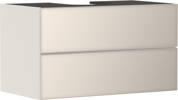 HG Xevolos E Szafka pod szlifowaną umywalkę wpuszczaną w blat/nablatową z 2 szufladami 980/550, Piaskowy Beż Matowy, Kolor frontu: Piaskowy Beż Metal.