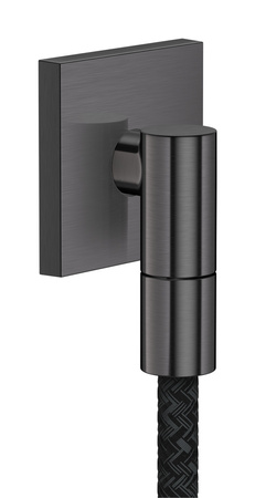 AX Wall outlet Fine Przyłącze węża, kwadratowe, Czarny Chrom Szczotkowany