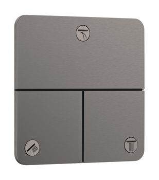 HG ShowerSelect Comfort Q Zawór odcinający do 3 odbiorników, podtynkowy, Czarny Chrom Szczotkowany