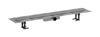 HG RainDrain Compact Kompletny odpływ liniowy 1000, ruszt ozdobny, standardowy, Stal Szlachetna Szczotkowana