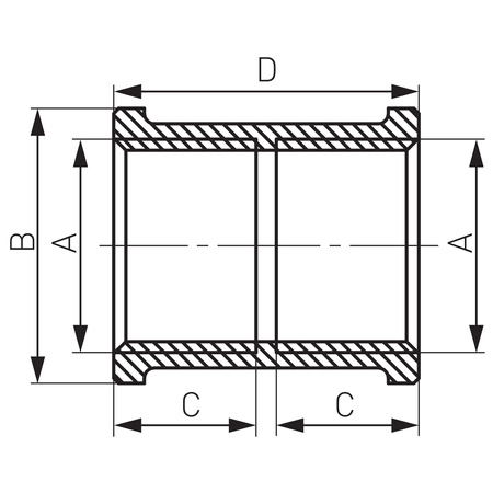 Mufa mosiężna 1-2" żółta