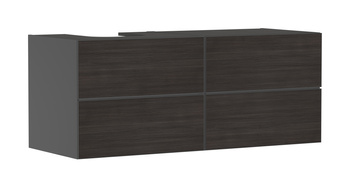 HG Xevolos E Szafka pod szlifowaną umywalkę wpuszczaną w blat/nablatową po lewej str. z 4 sz. 1370/550, Szary Łupek Mat. Kolor frontu: Ciemny Dąb