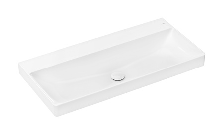 HG Xelu Q Umywalka wpuszczana w blat 1000/480, szlifowana bez otworu na baterię, bez przelewu, SmartClean, Biały