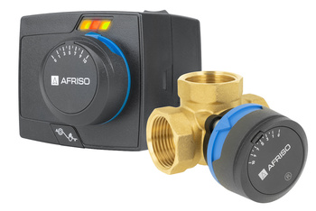Zestaw regulacyjny ProClick: 3-drogowy obrotowy zawór mieszający ARV 384 Vario ProClick, DN25, Rp1", Kvs 4,5 - 12 m3/h + siłownik elektryczny ARM 343 ProClick