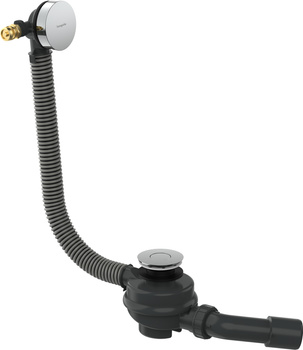 HG Flexaplus Kompletny syfon wannowy z przelewem, Chrom