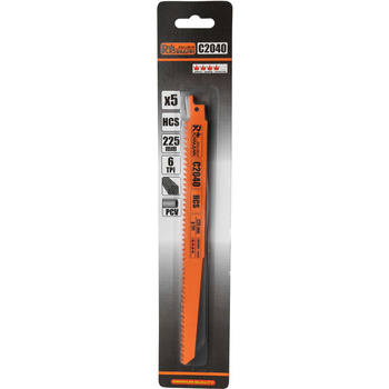 BRZESZCZOT DO PIŁY SZABLASTEJ DO DREWNA 225MM,HCS,6 TPI, 5 SZT/OPAK.