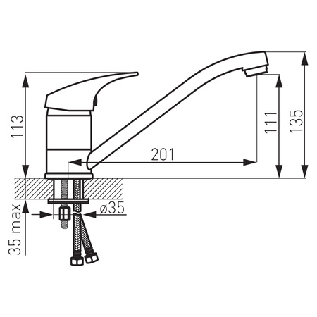 FERRO ONE LB bateria zlewozmywakowa stojąca, chrom