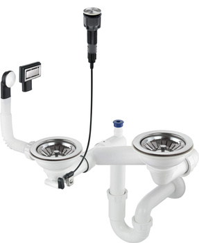 Syfon do zlewozmywaka granitowego 1.5- i 2-komorowego - Space-Saver stal ZXY 9983