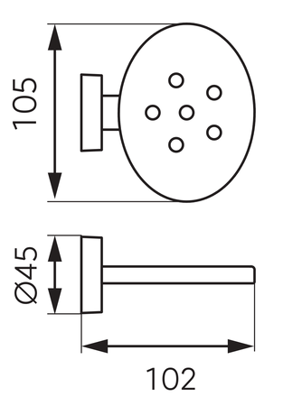 EMOTION półka narożna metalowa duża, chrom