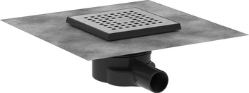 HG RainDrain Point Kompletny odpływ punktowy 150/150, ruszt ozdobny, Stal Szlachetna Szczotkowana