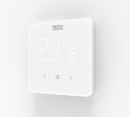 Bezprzewodowy regulator pokojowy z pomiarem wilgotności powietrza R-8 LED biały