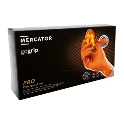  MERCATOR GOGRIP ORANGE Mocne grube rękawiczki nitrylowe M 50 sztuk