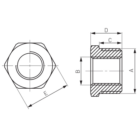 Redukcja mosiężna 1 1-2"x1 1-4" żółta