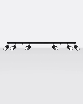 Plafon NERO 6 czarny/chrom