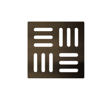 Kratka DESIGN 102×102 mm mosiądz antyczny